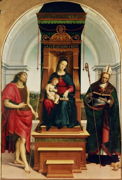 Die Madonna und das Kind mit St. Johannes dem Täufer und St. Nikolaus von Bari, 1505 von Raffaello Sanzio Raphael